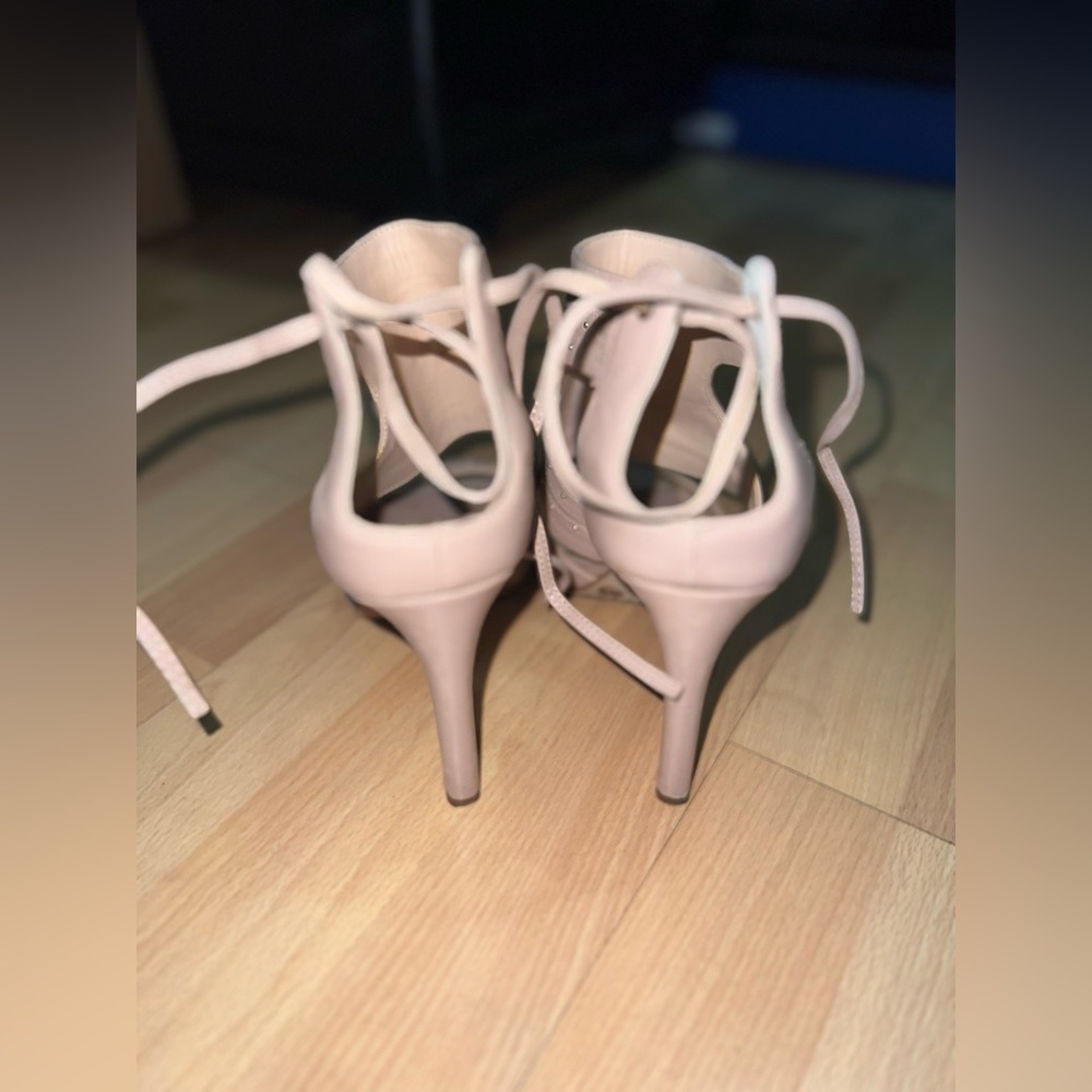 Vince Camuto Nude Leather Heels - Picture 6 of 7